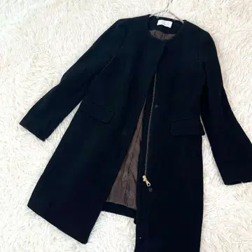 애니시스 온워드 카시야마 노카라 코트 고급 울 집업 블랙