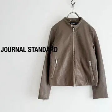 JOURNAL STANDARD 시어링 가죽 싱글 라이더 자켓
