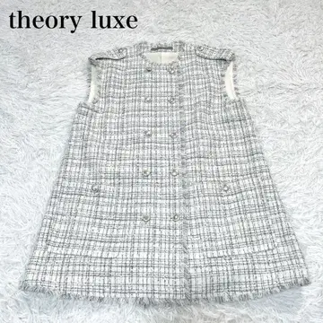 새상품급 띠어리 럭스 2024 썸머 트위드 슬리브리스 자켓