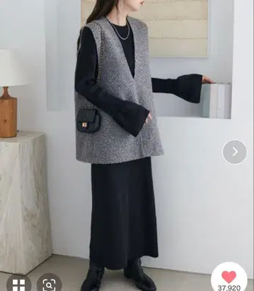 베스트 포함 리브 니트 셋업 DISCOAT