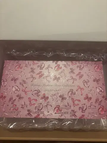 리본 무늬 파우치(박스 포함)