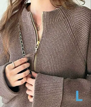 GeeRA 전후 2WAY 하프 지퍼 니트 원피스