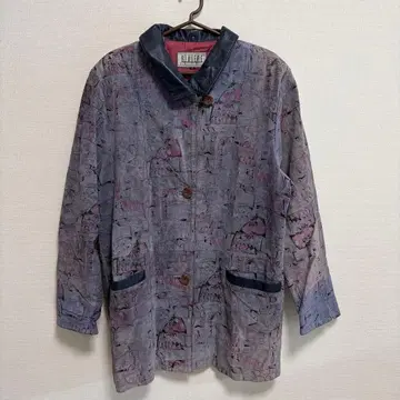 90s 빈티지 램 가죽 코트 올 패턴 레트로 그런지 한국