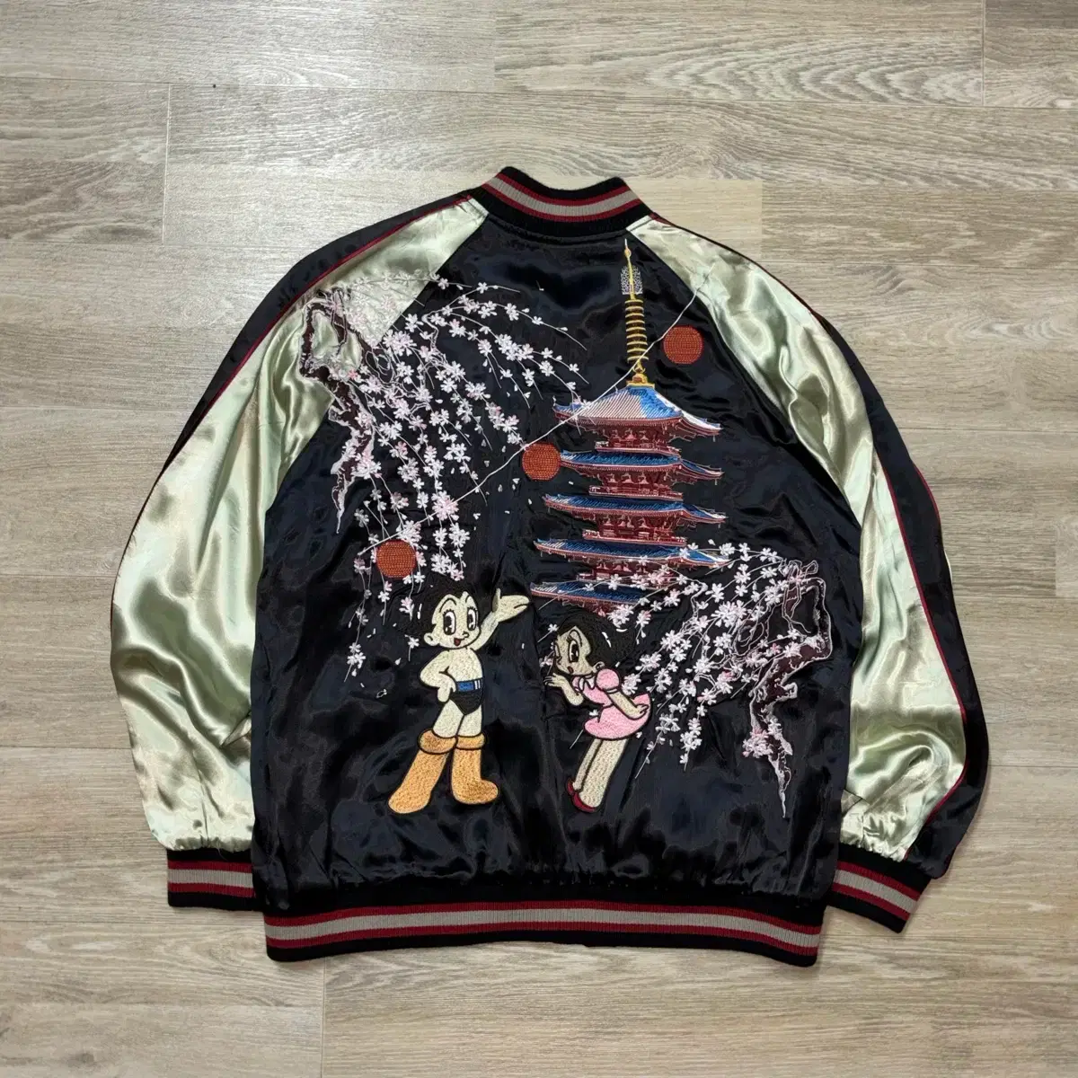 Original Japan Reversible Sukajan Souvenir Bomber Jacket on
