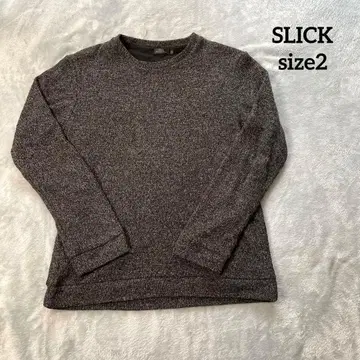 SLICK 그레이 니트 스웨터 사이즈 2 남성용