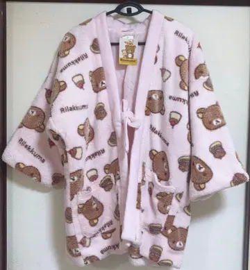 리락쿠마 햄 잠옷 룸웨어 겉옷 보아 겨울 방한복 핑크