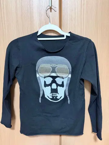 lucien pellat-finet 스컬 프린트 긴팔 T셔츠 블랙