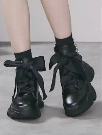 [ EATME ] 스니커즈 밑창 지퍼 부츠 블랙 M 사이즈