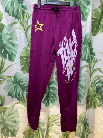 터치 에어로 그래픽 프린트 퍼플 조거 팬츠