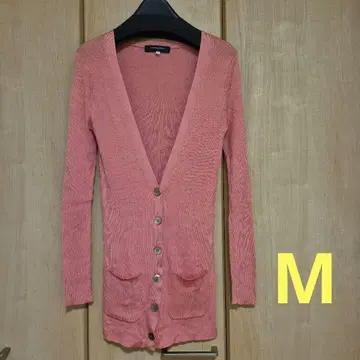 UNITED ARROWS 실크 100% 핑크 가디건 38