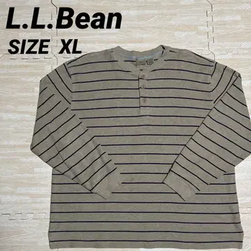 L.L.Bean 보더 무늬 헨리넥 서멀 롱T 와플 XL