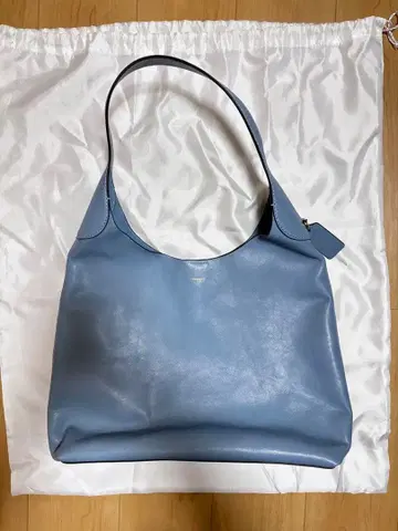 파란색 가죽 토트백