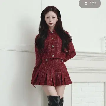 Darich 트위드 셋업 빨간색