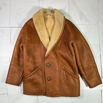 suprema 슈프레마 이탈리아제 보아 무스탕 코트 46 브라운