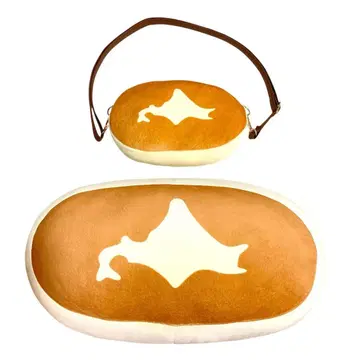 홋카이도 치즈 찐 케이크 봉제 인형 쿠션 파우치 숄더백