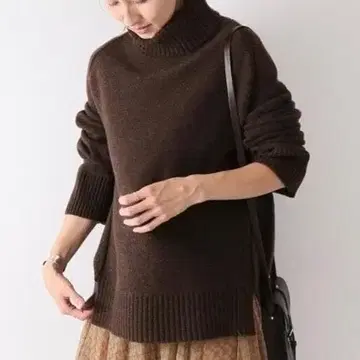 FRAMeWORK W/Ca 터틀 롱 풀오버 브라운 프레임워크