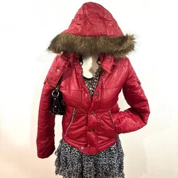 헤이세이 갸루 y2k 퍼 다운 자켓 펑크 그런지 쇼트 기장 NANA