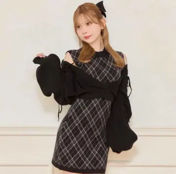 apres jour 레이어드 스타일 니트 원피스