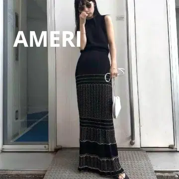 네고 불가 GLITTER BORDER KNIT SKIRT 블랙 M