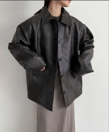 select MOCA by son 스탠칼라 페이크 가죽 자켓