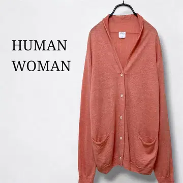 휴먼 우먼 V넥 니트 가디건 린넨