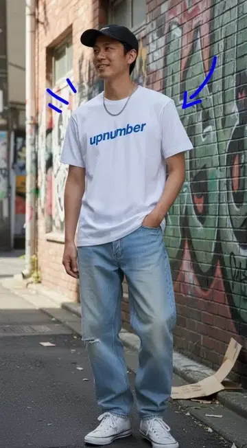 upnumber 화이트 T셔츠 M