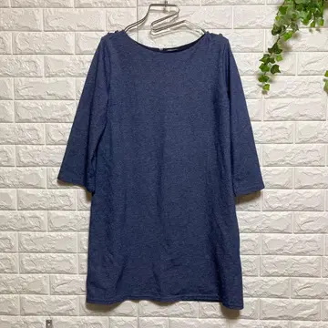 [그로브] (M) A라인 튜닉 티셔츠 안감 있음 스트레치 7부 소매