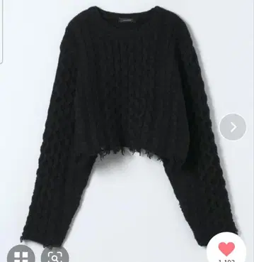 JEANASIS 크러쉬 케이블 풀오버 숏 풀오버 블랙 FREE