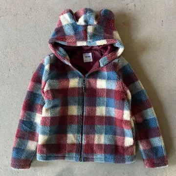 네넷 Ne-net 곰귀 체크 보아 플리스 자켓 여성용