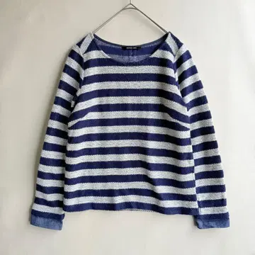 일본제 메이슨 그레이 여성용 긴팔 니트 스웨터 보더 네이비 M