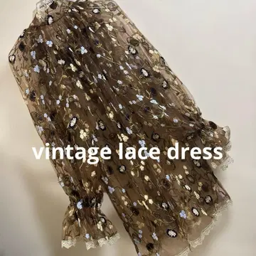 빈티지 레이스 드레스 꽃무늬 자수 원피스 블라우스 튜닉