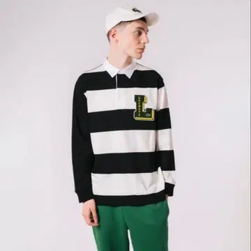 정가 2.2만 라코스테 23AW 크레이지 패턴 보더 라거 셔츠