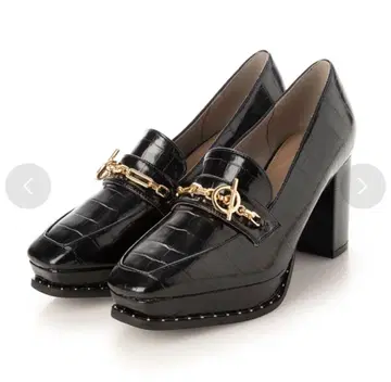 RANDA 체인 힐 로퍼 신발 BLACK 23.5cm