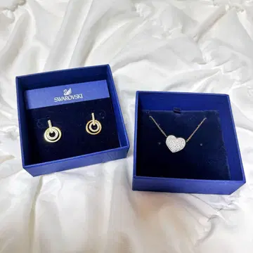SWAROVSKI 하트 모티브 목걸이 골드 귀걸이