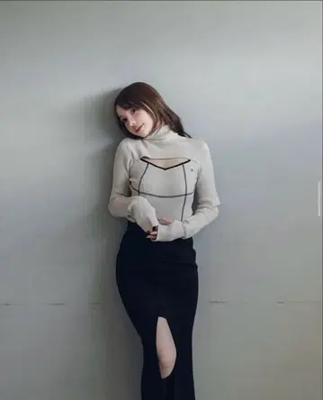 ANDMARY 키티 니트 탑 베이지 택 포함 새상품