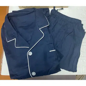 새상품! 파자마 남성용 상하의 프론트 오픈 긴팔 면 100% 룸웨어 XL