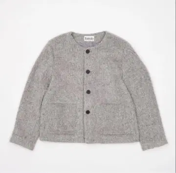 fekete 노카라 울 샤기 자켓