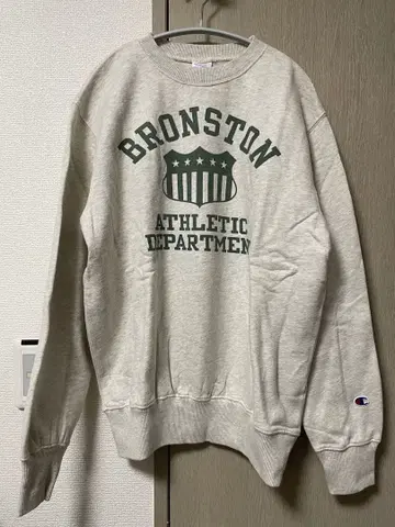 챔피온 남성용 로고 맨투맨 오트밀