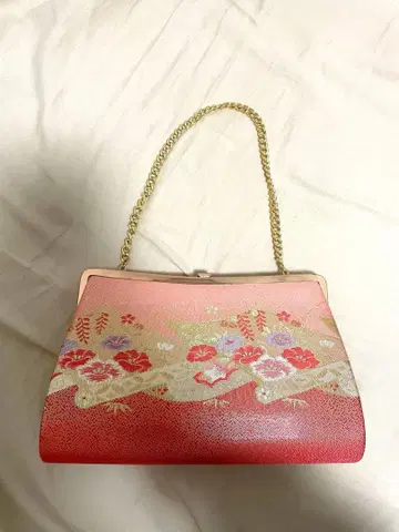 성인식 백 꽃무늬 핑크 일본 의류