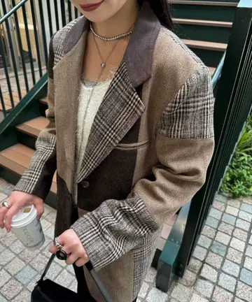 Kastane 체크 패치워크 자켓