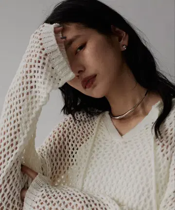 hellam 스키퍼 메쉬 니트 아이보리