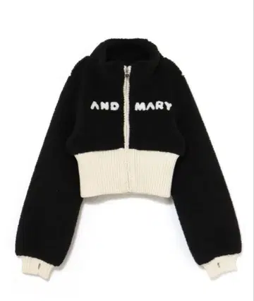 andmary Fluffy zip up jacket BLACK