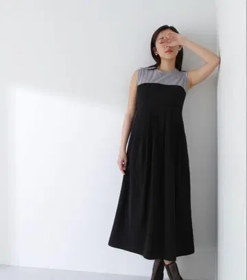 [새상품급] 내추럴 뷰티 베이직 티셔츠 도킹 베어 원피스 M