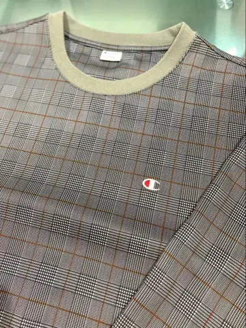 Champion 체크 무늬 크루넥 트레이닝복