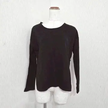 큐티 블론드 블랙 사이드 슬릿 긴팔 티셔츠 ( M ) 심플 무지