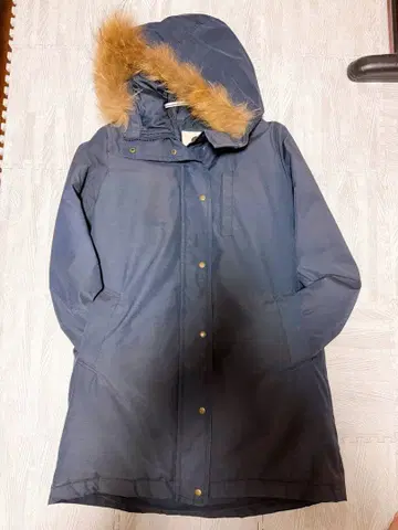 네이비 롱 자켓 퍼 포함