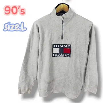 90's TOMMY CLASSIC 플리스 자켓 빈티지 L 그레이