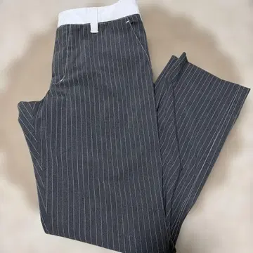 BLOOD SHIFT 그레이 스트라이프 슬랙스 46