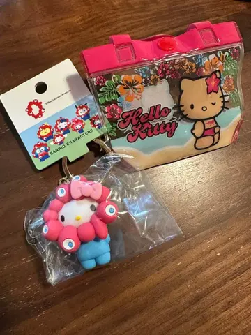 미사용 새상품 헬로키티 미야쿠미야쿠 마스코트 키링 일광화상 키티