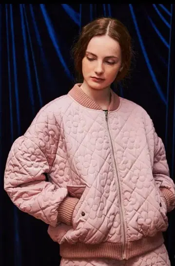 [ 미사용 새상품 ] poppy 퀼팅 자켓 블루종